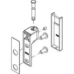 HSK Ersatzteile Wandhalter komplett, Edelstahllook, E100310-O-90 E100310-O-90