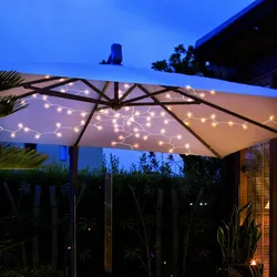 LED Lichterkette Außenleuchte Gartenlampe  Partylicht Leuchtkette, Kunststoff transparent, 120x 198lm 2700K warmweiß, IP44, L 100 cm