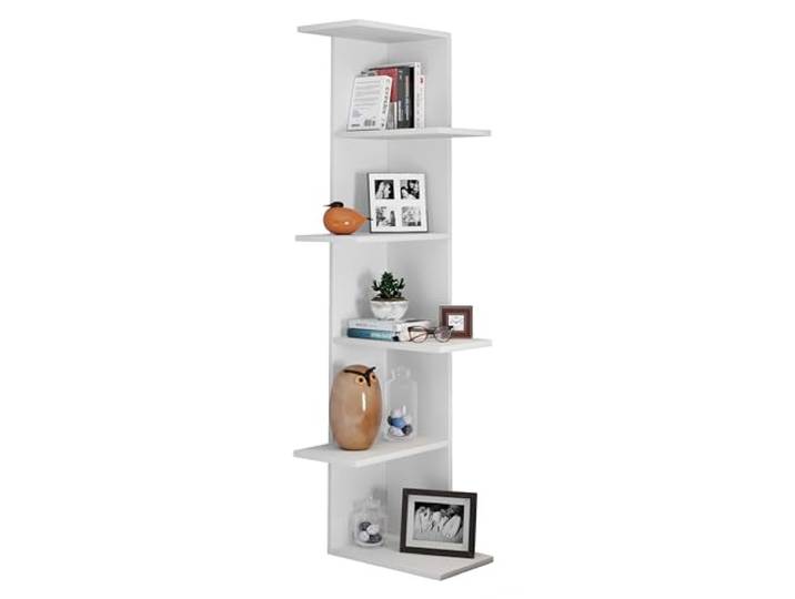 VCM Wandregal 37x37x140 cm 5 Fächer Holzwerkstoff Wohnaccessoires