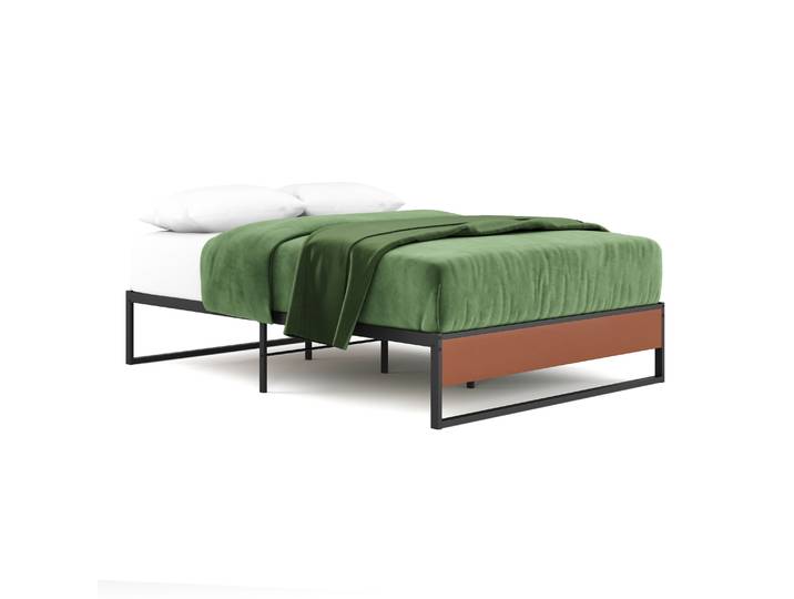 Metallbett HELENA 140 x 200 cm schwarz/natur
