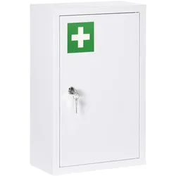 MEDIZINSCHRANK, Apothekerschrank mit 3 Fächern, 2 Schlüsseln Abschließbar, Stahl