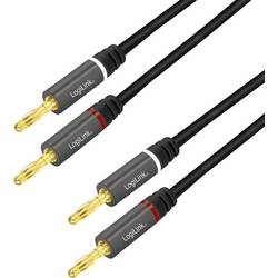 LogiLink CA1210 Lautsprecher Audio Anschlusskabel 3.0 m Schwarz Geschirmt, Farbcodiert