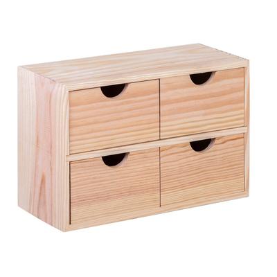 MUEBLEAR - Miniblock 4 Schubladen aus Kiefernholz 32x14x21,5cm
