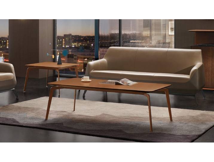 JVmoebel Couchtisch Eleganter brauner Beistelltisch aus MDF und Stahl für Ihr Wohnzimmer (Packung), Made in Europa
