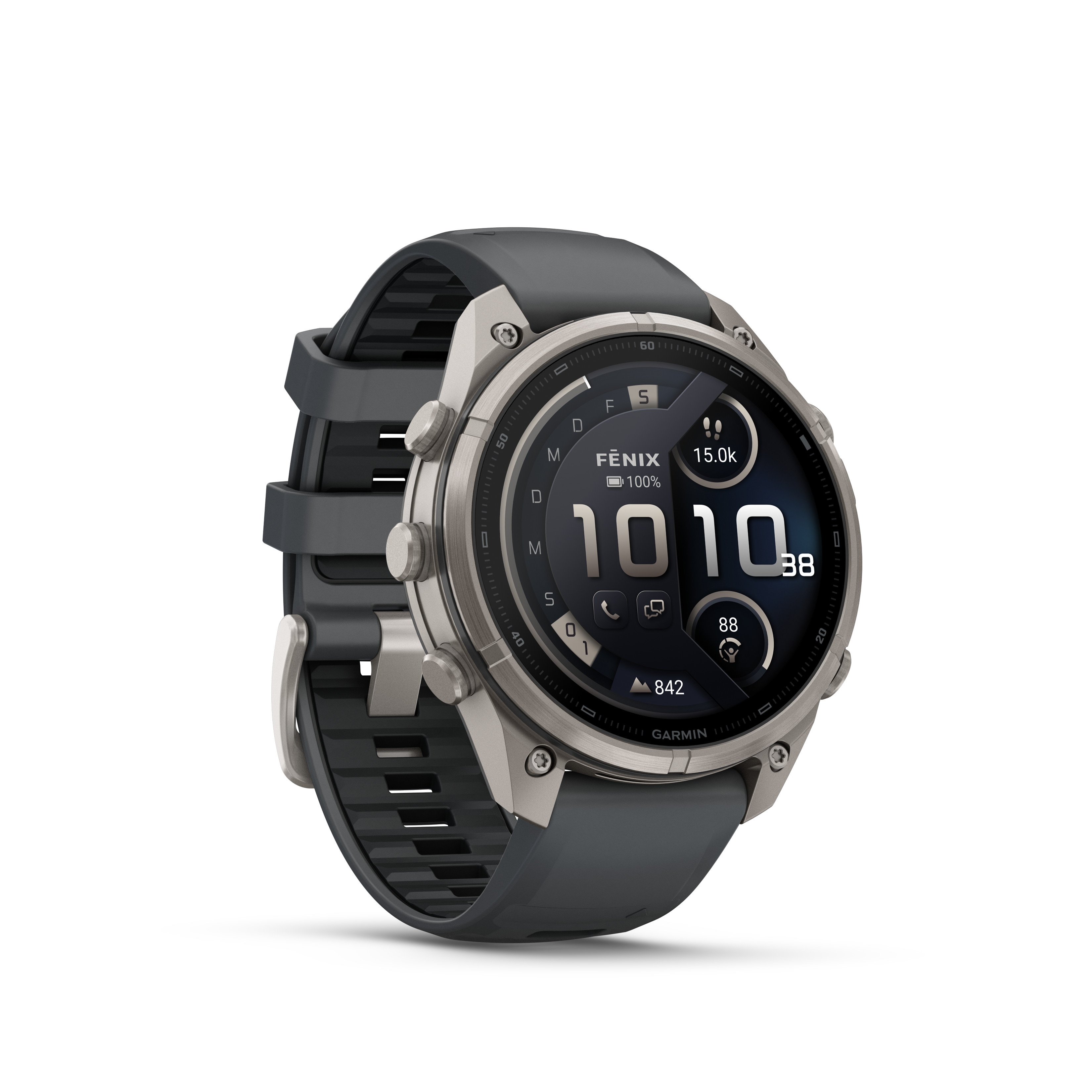 Garmin Fenix 9 Pro - 47 mm, AMOLED LTE Graphit/Schwarz Titan mit QuickFit-Silikon-Armband