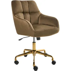 SCHREIBTISCHSTUHL Samtstoff Braun Palmdale