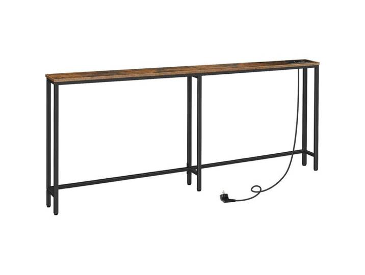HOOBRO Console Meuble avec multiprise Table Console Bout de Canapé étroit Console derrière Le canapé 200 x 15 x 80 cm