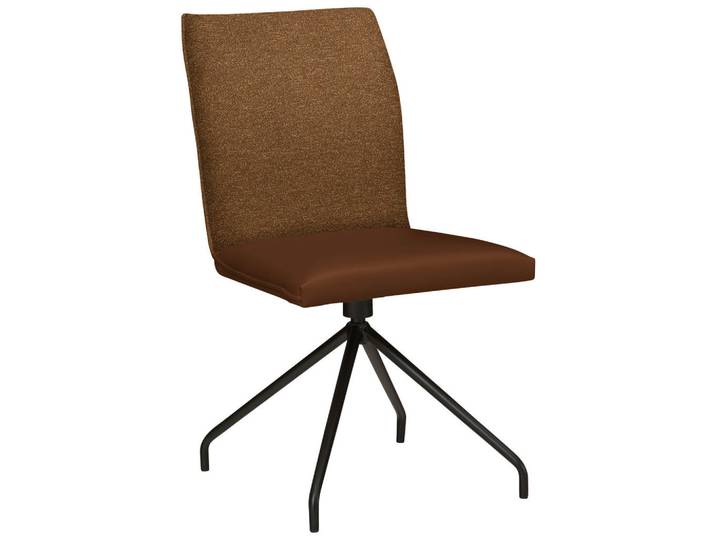 Moderano Stuhl, Braun, Rost, Metall, Rundrohr, 49x91x60 cm, Stoffauswahl, Typenauswahl, Sitzfläche 360° drehbar, Esszimmer, Stühle, Esszimmerstühle, Vierfußstühle