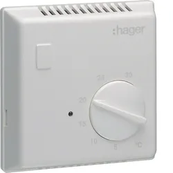 Hager EK053 Raumthermostat, Bimetall, mit Schließerkontakt und LED