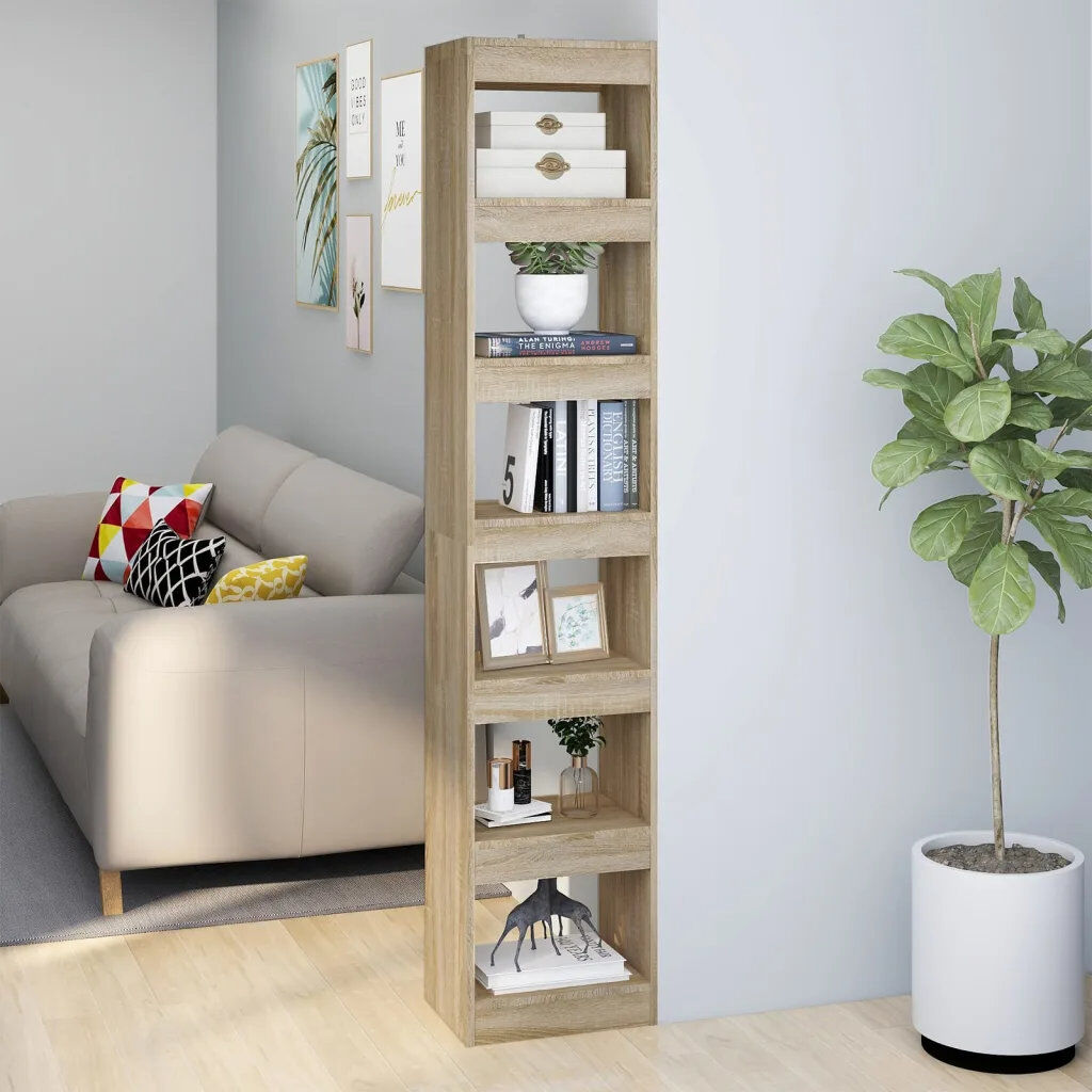 Ebern Designs Garneta Bookcase Sonoma Oak (4 Shelves) 198cmH x 40cmW x 30cmD