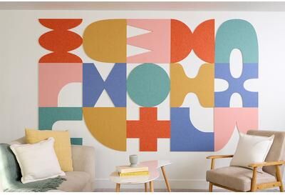Felt Right Medium Coastal Abstract Assembly Wall Art   Sound Dampening Pinnable Tiles