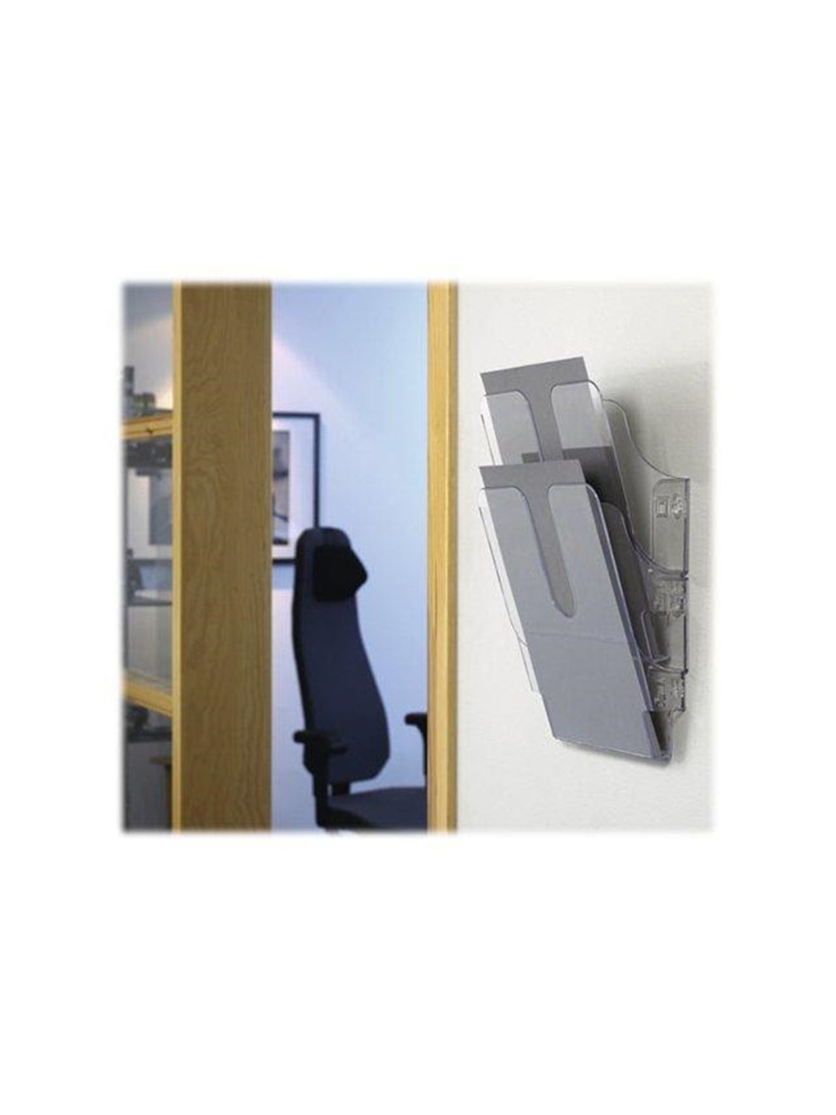 DURABLE Prospekthalter zur Wandbefestigung. Mit 2 Fächern für A4 Dokumente.