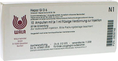 WALA Heilmittel GmbH HEPAR GL D 6 Ampullen 10X1 ml 02829748