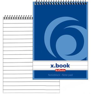 Herlitz Notizblock 110718, x-book, liniert, A6, 60 g/m², 50 Blatt