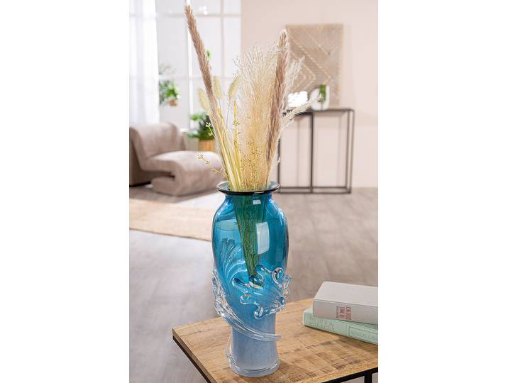 Vase Wave 40cm Bleu