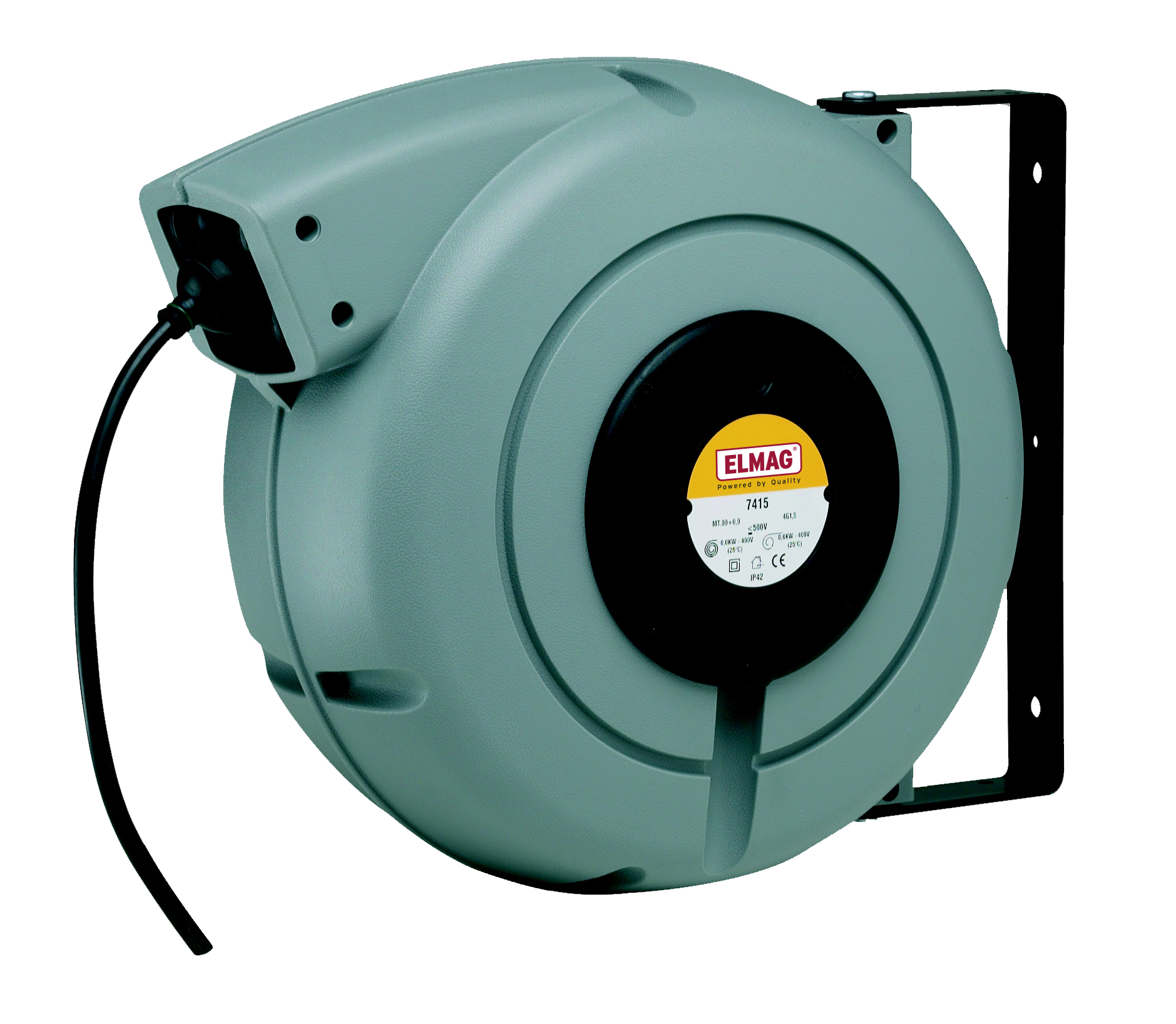 ELMAG Autom. Kabelaufroller ZECA, 7325 RNF, 17+2 Meter, 3x2,5 mm², IP 42 (ohne Zuleitung, Stecker und Kupplung)