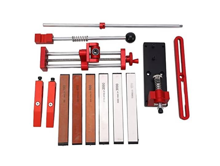 Messerschärfer-Set, hochpräzise, ​​schnelles Messerschärfen, wendbar, verstellbarer Messerschärfer, Aluminiumlegierung, Edelstahl, robust und langlebig, geeignet für die Küche