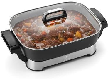 "Elite Cuisine EGX1000 15"" X 12"" X 3” Stow-Away Foldable Electric Skillet"