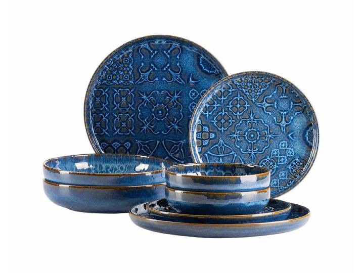 Mäser Tradition Tiles 8-teilig Teller Set Blau