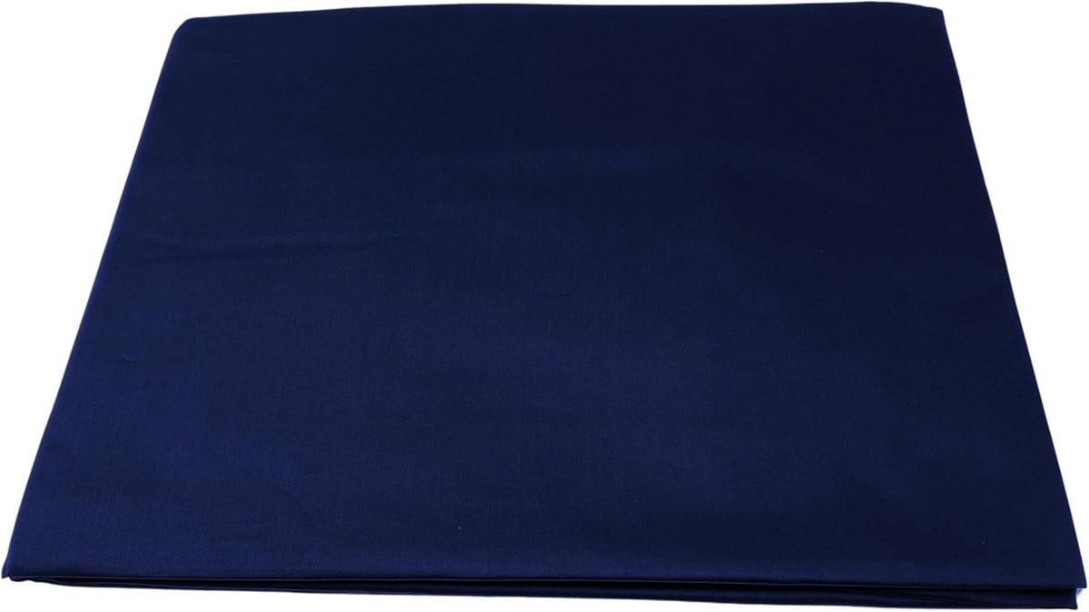 Merkloos Zijdezacht Hoeslaken van Katoensatijn - Marineblauw - 180 x 200 cm