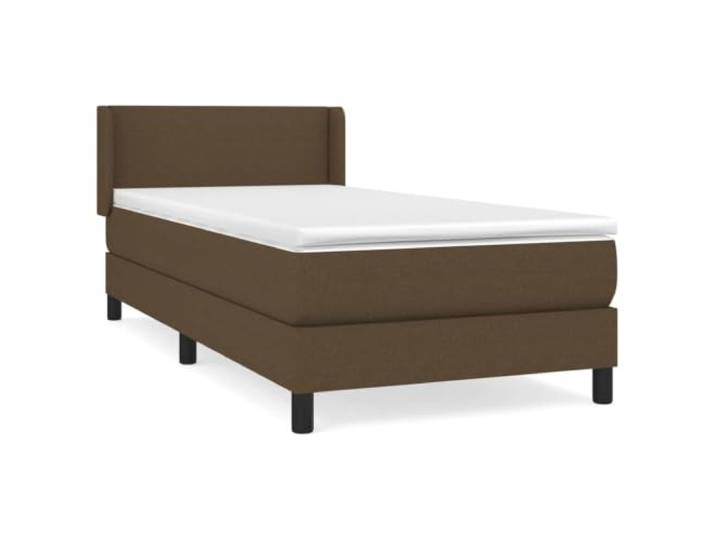 PUGYNBK Boxspringbett, 90 x 190 cm, mit Federkernmatratze Verstellbares Kopfteil, atmungsaktiver Stoff, mittlere Härte, weicher Schutz, Montageanleitung im Lieferumfang enthalten