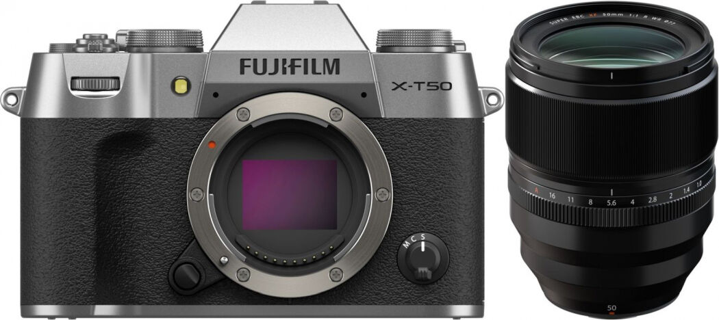 Fujifilm X-T50 argent + XF 50mm f1 R WR