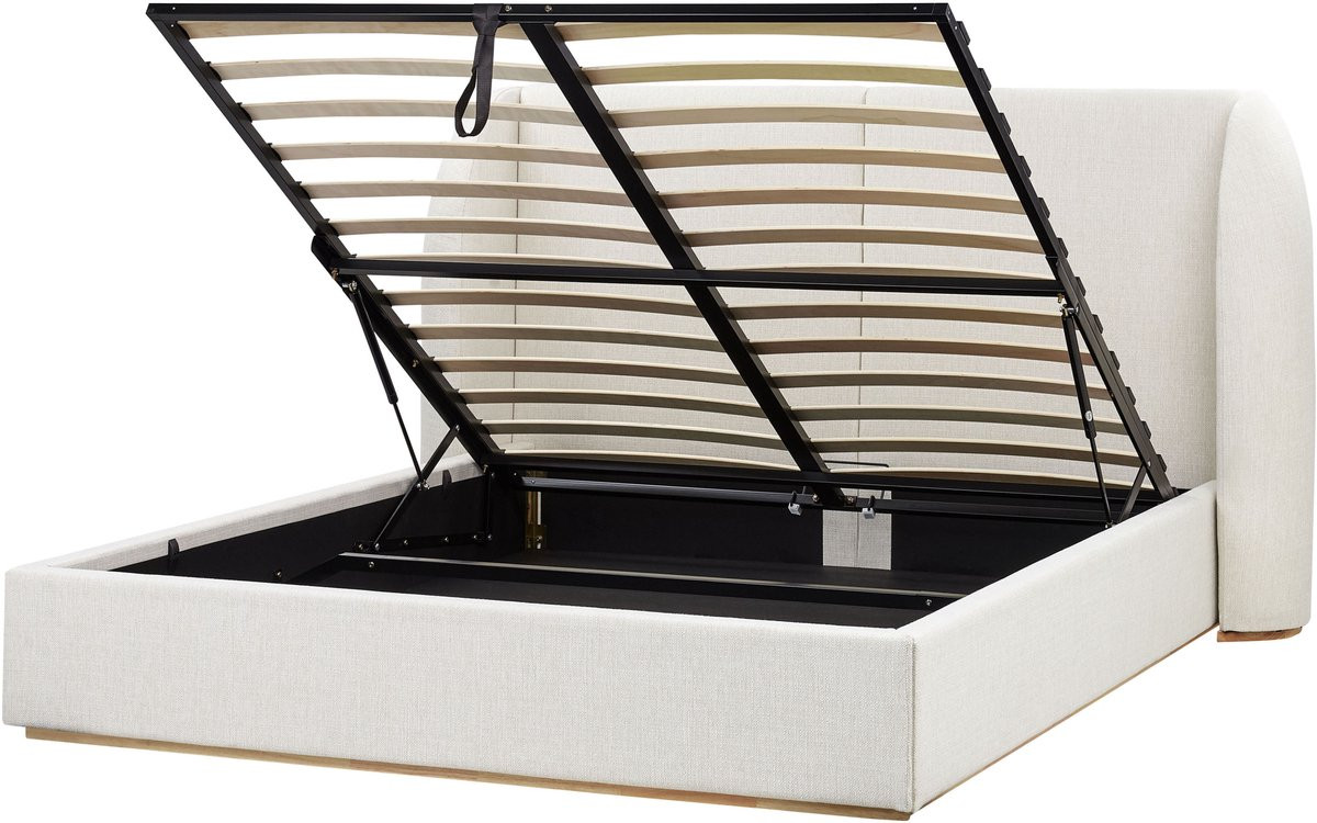 Beliani Gestoffeerd Tweepersoonsbed met Opbergbox, 160 x 200 cm