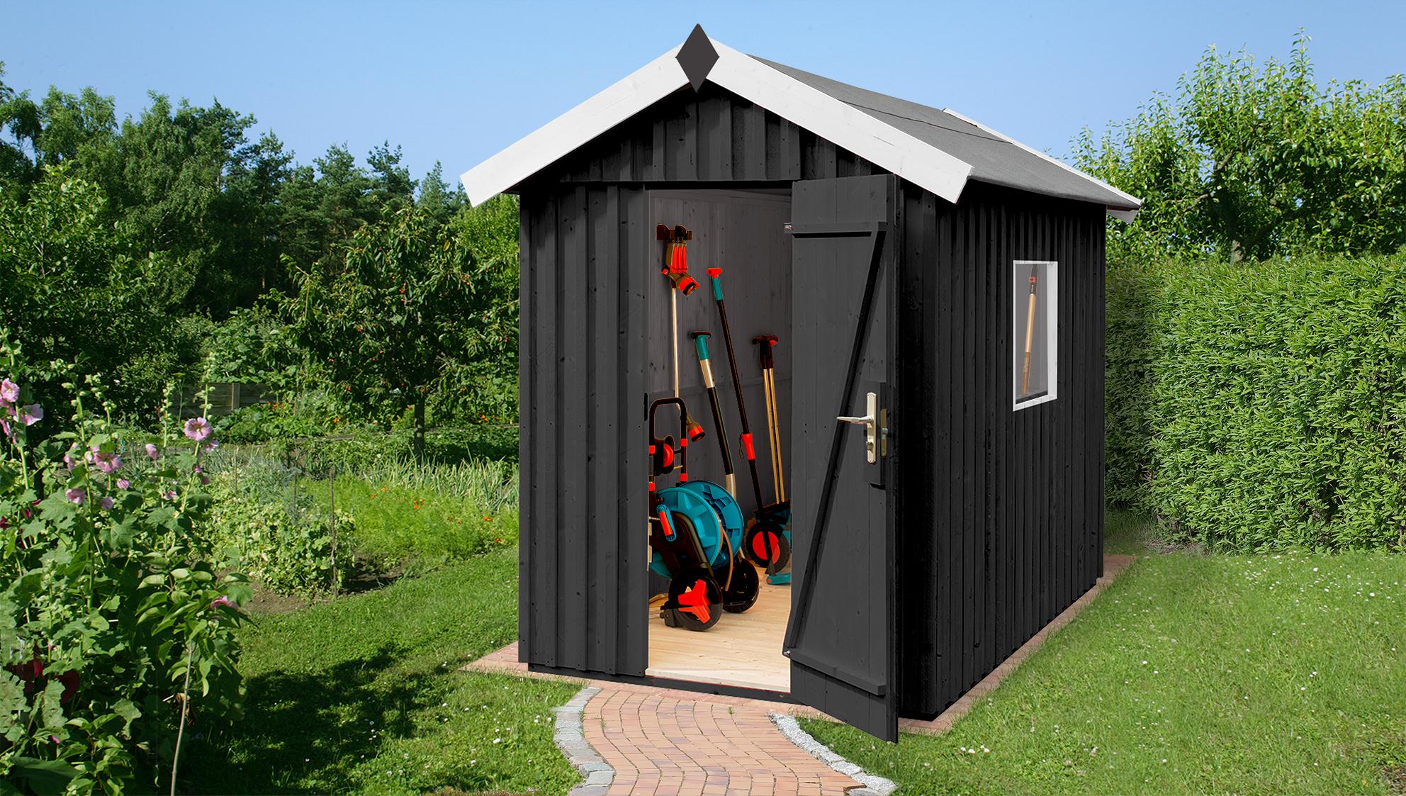 Schwedenhaus Vassbo Gr.2 anthrazit B x T x H 200 x 286 x 220