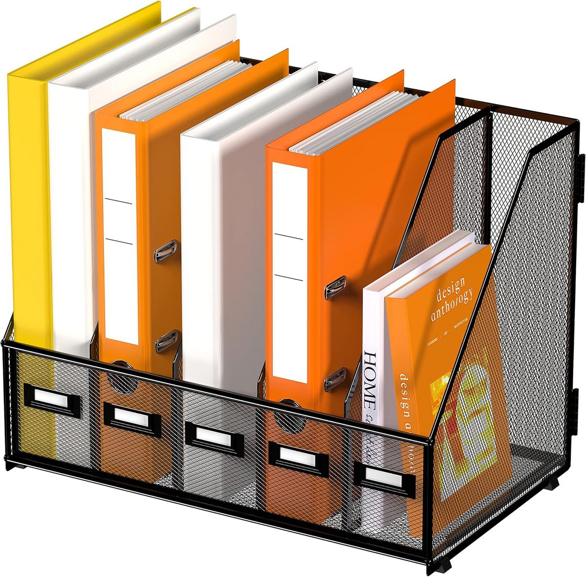 Geef uw bureau orde met deze metalen tijdschriftenhouder en brievenbak met 5 vakken voor optimale organisatie