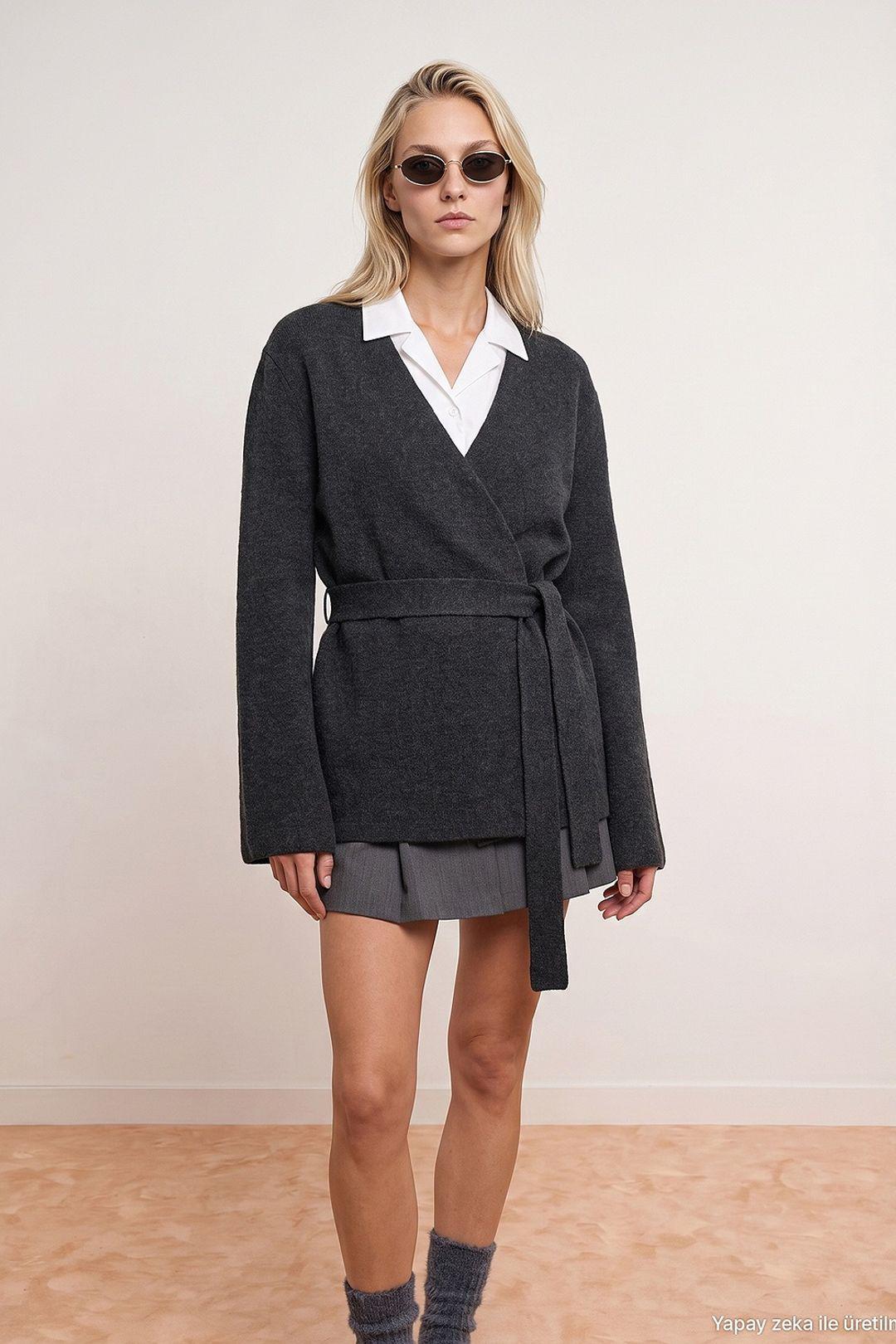 Damen-Polyacryl-Wollmischung Strickjacke