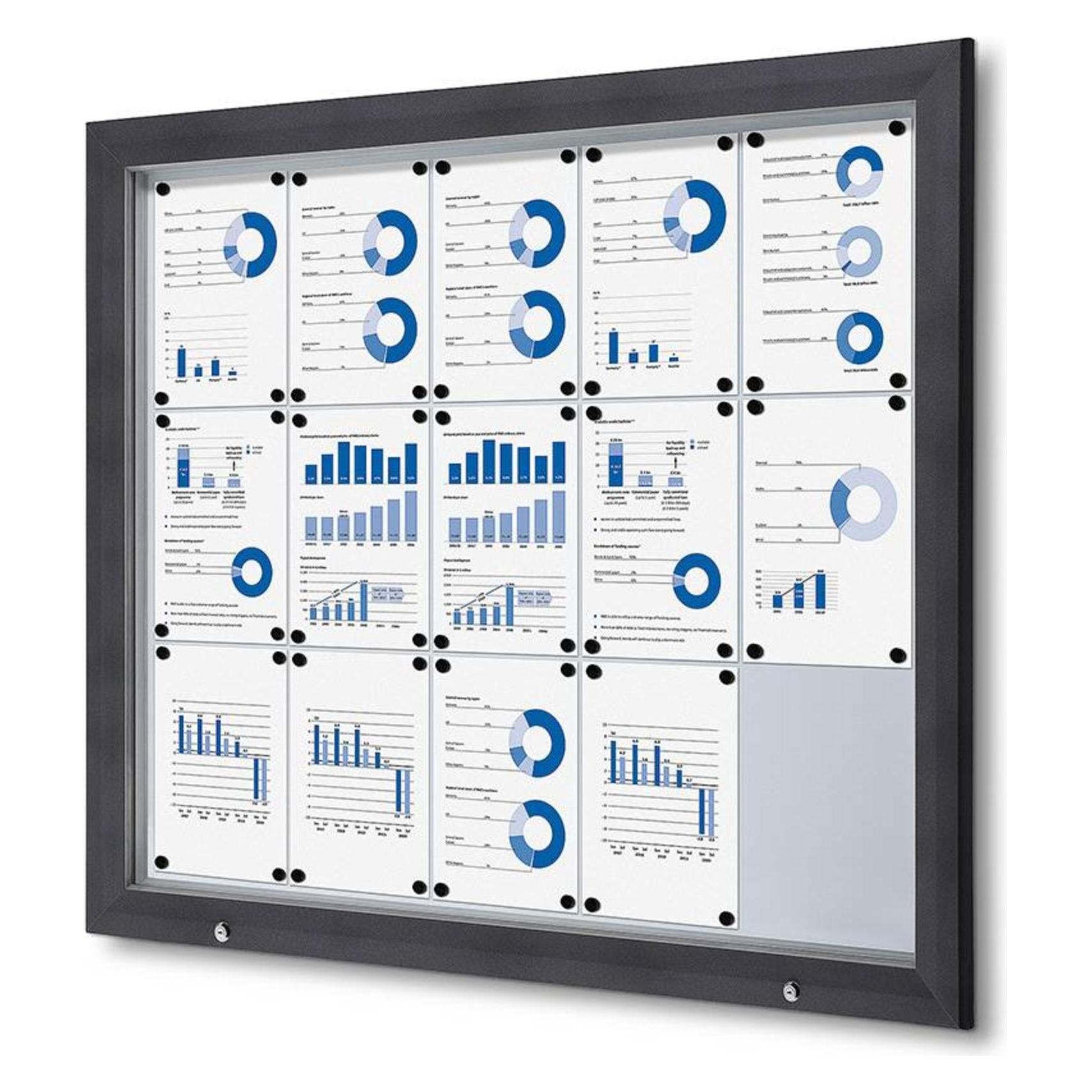 Showdown Displays Showdown Displays Schaukasten Premium grau 15x DIN A4 (124.30 x 106.50 cm) (SCT15xA4PHC7016JS)