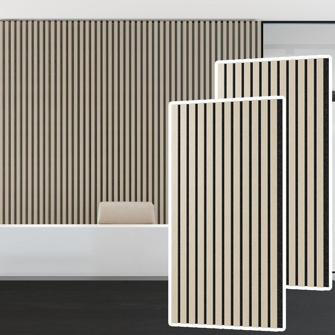 YEATHOR 2pcs Acoustic Wall Panels 120x60cm Sound Proofing Panels Acoustic Panels Wood-effect Finish Sound Absorption Pannelling for Conference Rooms Recording Oak