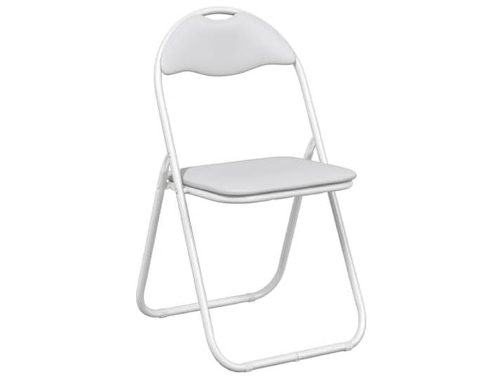 Foknhdi Klappstuhl 8er Set, Gepolsterter Faltstuhl aus Stahl, Weiß Faltbare Sitzgruppe mit Tragegriff und Bodenschonern, ideal für Esszimmer, Wohnbereich oder zusätzliche Gäste bei Feiern.
