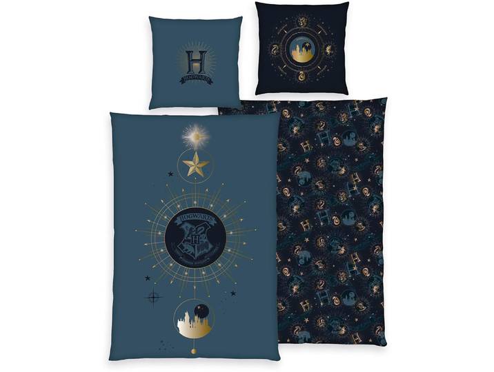 Jugendbettwäsche HARRY POTTER Harry Potter , bunt, B/L: 135cm x 200cm, 1 Stk., 1 Stk., Linon, B/L: 80cm x 80cm, 2 Stk., Linon, Obermaterial: 100% Baumwolle, Bettwäsche, Jugendbettwäsche, mit tollem Motiv