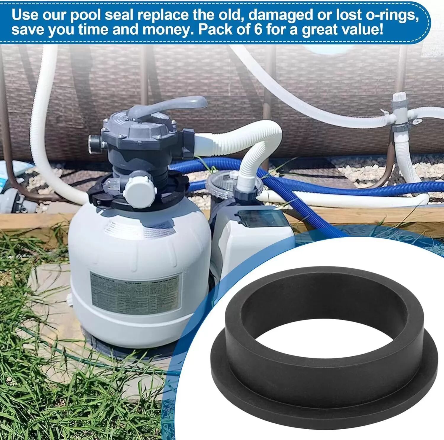 INF 6er-Pack Ersatz-O-Ringe für Intex-Filterpumpen