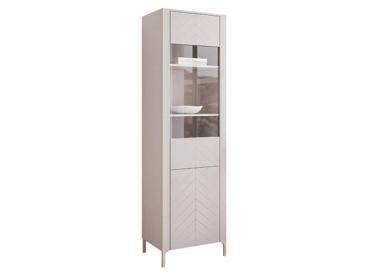 Idohome Vitrine Lorien 59 cm Kaschmir, Metall, Uni, 59.6x197.1x40.6 cm, Esszimmer, Vitrinen, Vitrinenschränke