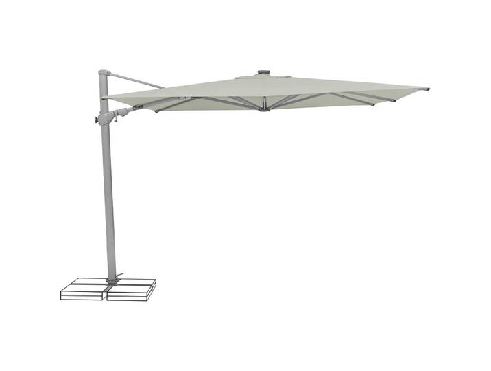 Suncomfort BY GLATZ Sonnenschirm Varioflex Hellgrau, Silber Aluminium, Polyester Stoff B 300 T 300 cm - Sonnenschirm