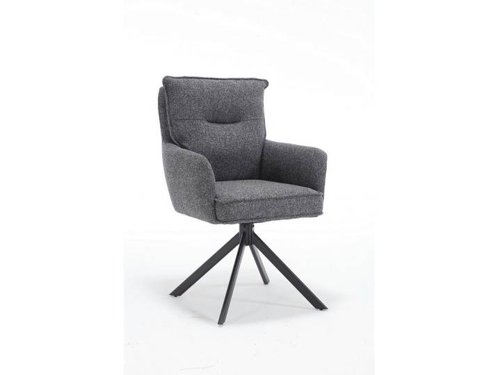 Mid.you Armlehnstuhl, Anthrazit, Drehkreuz, 60x93x67 cm, Sitzfläche 360° drehbar, Esszimmer, Stühle, Esszimmerstühle, Armlehnenstühle