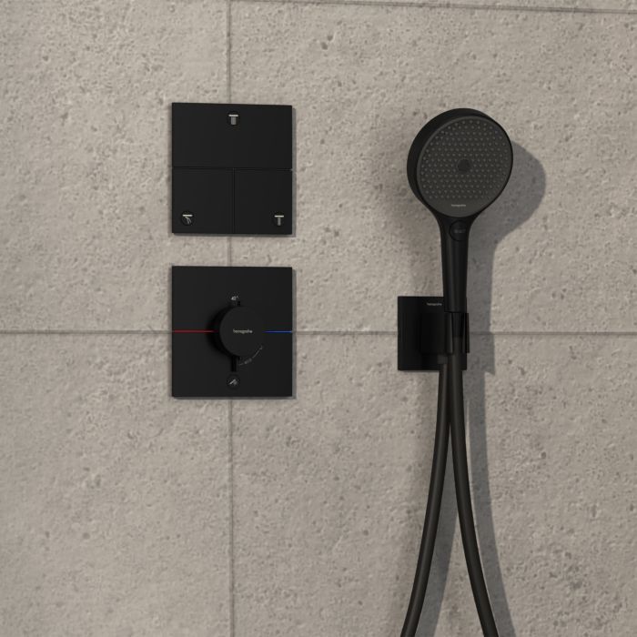 Hansgrohe ShowerSelect Comfort E Thermostat 15575670 UP, für 1 Verbraucher und einen zusätzlichen Abgang, mattschwarz
