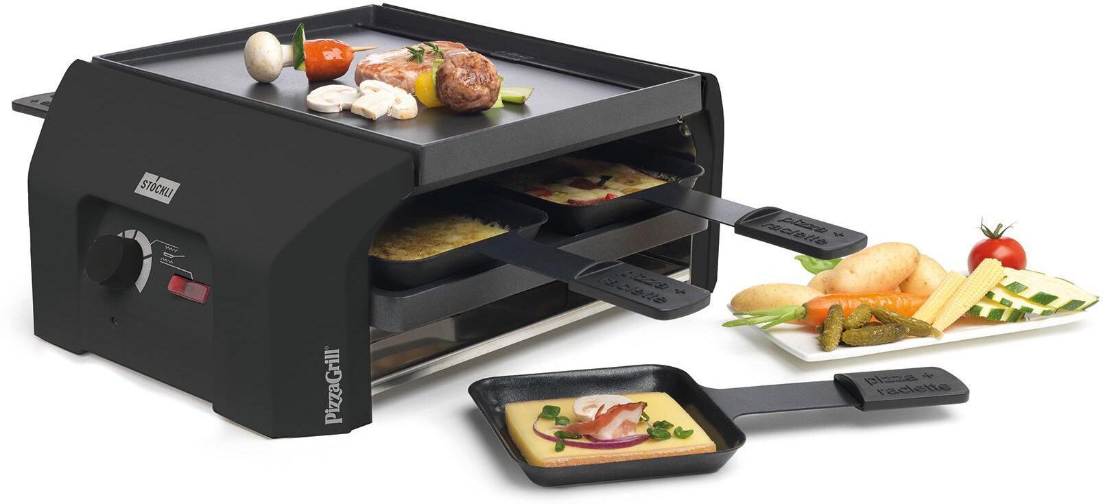 STÖCKLI Tischgrill "Pizzagrill FourFour Endgerät", schwarz, Kontaktgrill_Standgrill_Tischgrill_Teppanyakigrill, Tischgrill schwarz Einheitsgröße
