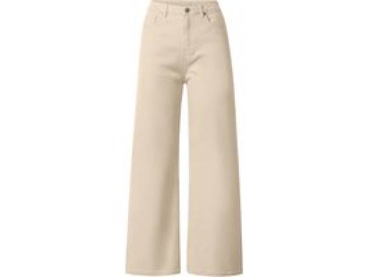 ESMARA® Jeans femme, wide leg, taille haute (beige, 36)