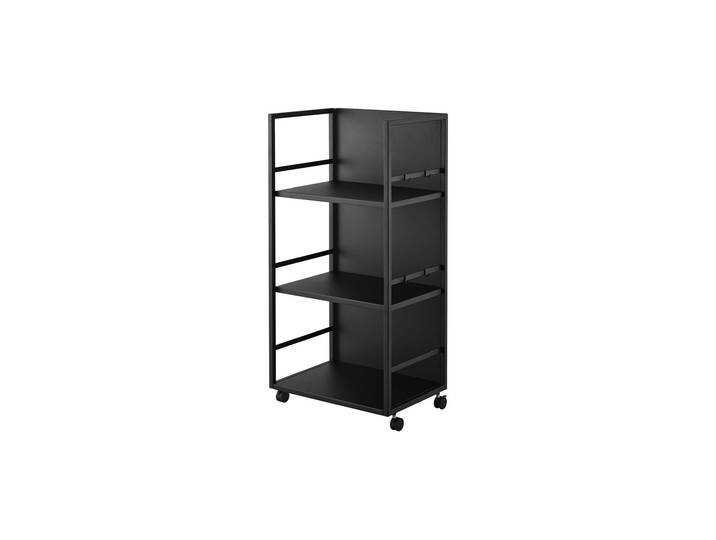 Servierwagen YAMAZAKI Tower 42 x 84.5 cm , schwarz, B:32,1cm H:84,5cm T:42cm, Metall, Rollwagen, Servierwagen