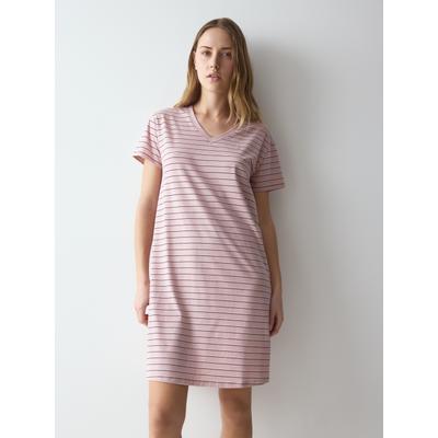 Nachthemd TRIUMPH "Nightdresses NDK 08 X", Damen, Gr. 38, N-Gr, Kurzarm, Jersey, rosa (pink, light combination), Jersey, Obermaterial: 100% Baumwolle, Kleider Nachthemd, weich und atmungsaktiv