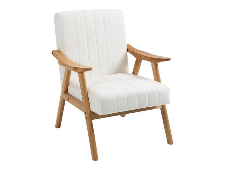 furnicato Polsterstuhl Polstersessel Skandi-Design 68x74x82cm Natur Creme (1 St)