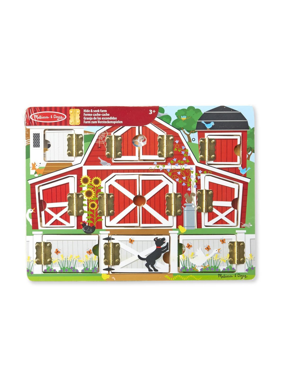Melissa & Doug Wooden Activity Board Magnetic Farm Hide & Seek