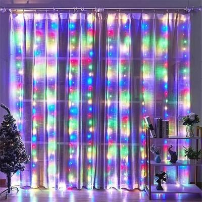 Uplift Picks USB Wedding Garland Curtain Lights With Remote And 8 Modes multicolor 6x3m 600 Leds