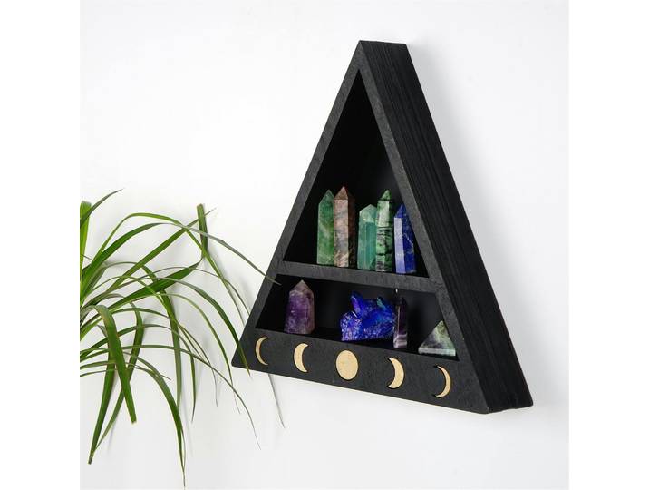 Etagère murale triangulaire noire - 2 niveaux AVIALA