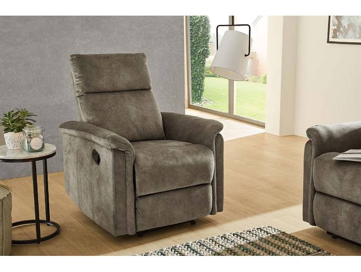 Sessel JOCKENHÖFER GRUPPE Amrum, B: 78 cm, Sitzhöhe: 50 cm , grau (hellgrau), B:78cm H:100cm T:90cm, Sessel, Sessel, mit Relax- & Liegefunktion, Taschenfederkern-Polsterung