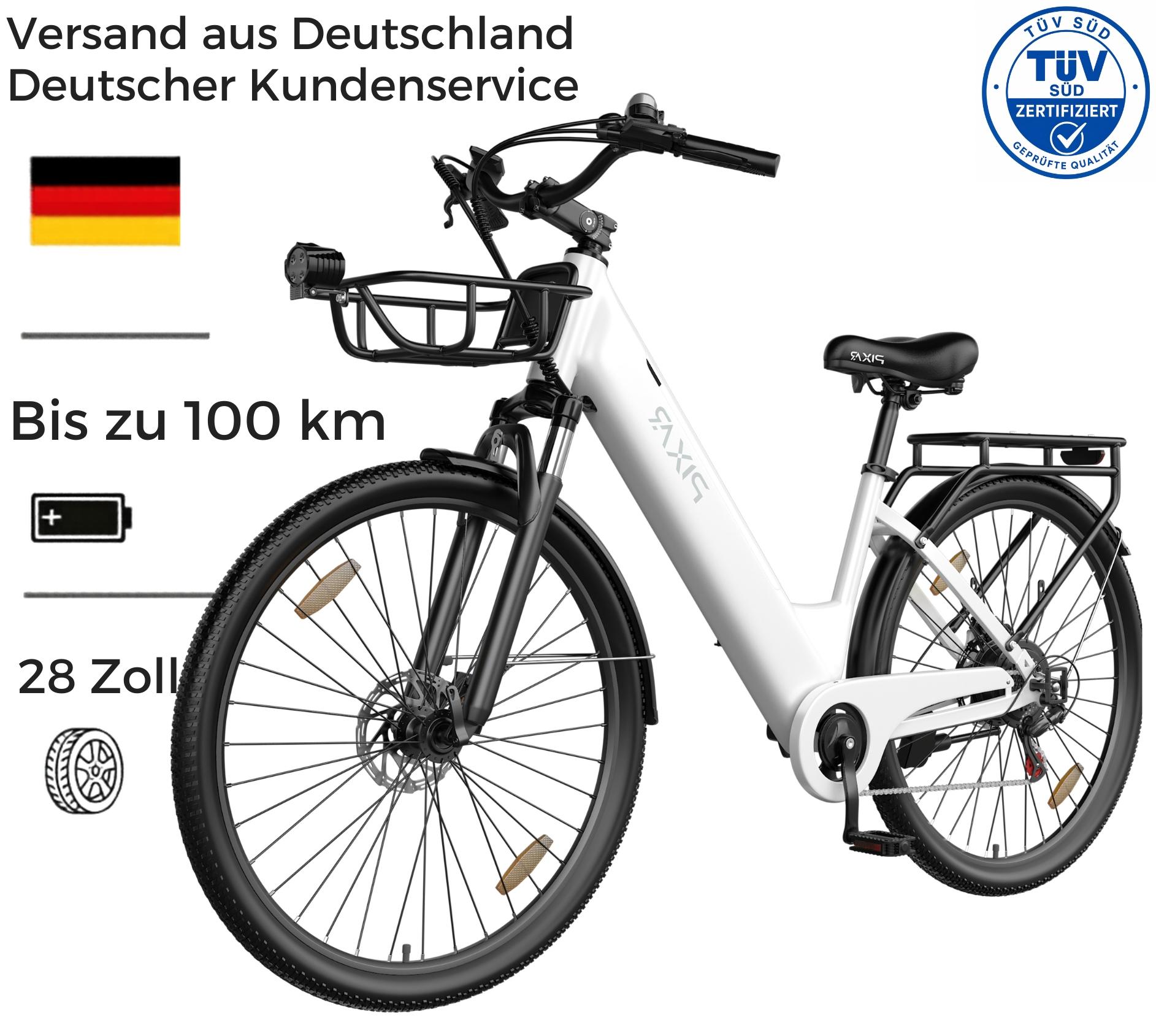 Pixar C1 Pro Pedelec 28 Zoll E-Bike, 36V 18Ah Akku(80-100km), Shimano 7 Gang