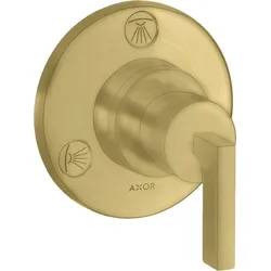 hansgrohe AXOR Citterio Trio / Quattro Absperrventil und Umstellventil Unterputzmodell mit Hebelgriffen, 39920950, Farbe: Brushed Brass